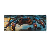 The Glowing Crabs On The Beach Mouse Pad In Big Extended Non-Slip Rubber Base Mousepad With Stitched Edges Gaming Pc Desktop Large Mouse Pad 11.8x31.5