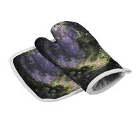 The Glowing Path Oven Mitt Set with Lanyard, Cooking Mitt, Protective Thermal Insulation,Kitchen Mitt for Baking, Cooking, Grilling, Microwave
