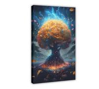 The Glowing Tree of Eternity Canvas Poster Wall Art Decor Print Picture Paintings for Living Room Bedroom Decoration 20x30inch(50x75cm)