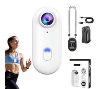 The Go Catch Camera, 1080p/4k Thumb Action Camera, Magnetic Mounting and 360° Rotation, Waterproof Wearable Action Cam with Magnetic Clip (White-4K Simple,32G)