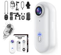The Go Catch Camera, 4K/1080P UHD Sports Thumb Cameras, wiith Ip68 Waterproof Wearable Action, Waterproof Case and Bracket, for Cycling, Diving, Travel (White,1080P)