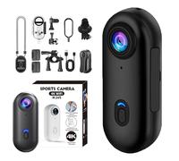 The Go Catch Camera, 4K/1080P UHD Sports Thumb Cameras, wiith Ip68 Waterproof Wearable Action, Waterproof Case and Bracket, for Cycling, Diving, Travel (Black,1080P)