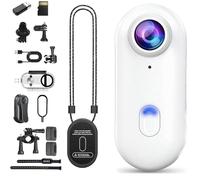 The Go Catch Camera, Gocatch Camera, Nexo25 Black 4K/1080P UHD Sports Thumb Cameras, wiith Ip68 Waterproof Wearable Action Cam for Cycling, Diving, Travel, Fishing (White-4K,32G)