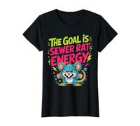 The Goal is Sewer Rat Energy Chaotic Meme |- Value Graphic T-Shirt, Women, Black, L