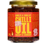 The GOAT Garlic and Shallot Chilli Oil 170g Jar - Spicy and Versatile Handcrafted Fusion with Crisp Texture, Vegan and Vegetarian Friendly, Perfect for Dipping, Marinades, Noodles and Salads
