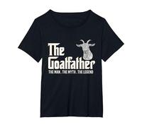 The Goatfather Farm Animal Farmer Rancher Goat Dad Lover T-Shirt, Women's Plus, Black, 4X