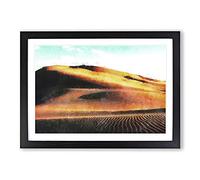 The Gobi Desert in Mongolia Painting Framed Print | A2 Black Framed Wall Art | Ready to Hang | Modern Landscape Picture | Living Room Bedroom Lounge Office