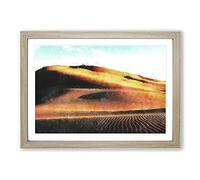 The Gobi Desert in Mongolia Painting Framed Print | A2 Oak Framed Wall Art | Ready to Hang | Modern Landscape Picture | Living Room Bedroom Lounge Office