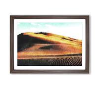 The Gobi Desert in Mongolia Painting Framed Print | A2 Walnut Framed Wall Art | Ready to Hang | Modern Landscape Picture | Living Room Bedroom Lounge Office