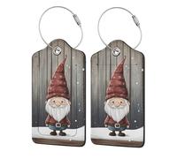 The Goblins in Cartoon Snow Luggage Tag, Pu Leather Travel Luggage Tag Suitcase Tag Durable Steel Loop Suitcase Tags Identifiers