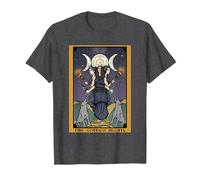 The Goddess Hecate The Moon Tarot Card Triple Moon Witch T-Shirt, Men, Dark Heather Grey, 3X-Large