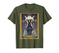 The Goddess Hecate The Moon Tarot Card Triple Moon Witch T-Shirt, Men, Olive Green, X-Large