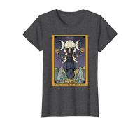 The Goddess Hecate The Moon Tarot Card Triple Moon Witch T-Shirt, Women, Dark Heather Grey, Large