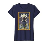 The Goddess Hecate The Moon Tarot Card Triple Moon Witch T-Shirt, Women, Navy Blue, Medium
