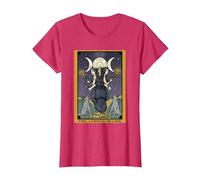 The Goddess Hecate The Moon Tarot Card Triple Moon Witch T-Shirt, Women, Red Heather, Small