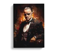 The Godfather Art Informel Art Canvas Print | Gallery Wrapped 30mm Frame Wall Decor | 30x20 inches | Ready to Hang | Contemporary Picture | Living Room Bedroom Lounge Office