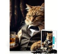 The Godfather Cat Jigsaw Puzzles 1000 Piece for Adults Mental Logic Toy Peaceful Fun Firm Cut Cherished Gift (50x75cm)