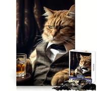 The Godfather Cat Jigsaw Puzzles 1000 Piece for Adults Mental Logic Toy Peaceful Fun Firm Cut Cherished Gift (50x75cm)
