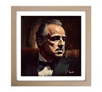 The Godfather Digital Art Framed Print | 18x18 Inch Oak Framed Wall Art | Ready to Hang | Modern Nature Picture | Living Room Bedroom Lounge Office