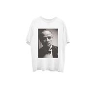 The Godfather Men's Brando Back Print Cotton T-Shirt in White | Size: Small The Godfather White S