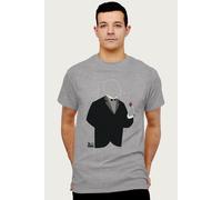 The Godfather Men's Don Vito Corleone Graphic Rose Art T-Shirt in Mid Grey | Size: Medium The Godfather Mid Grey M