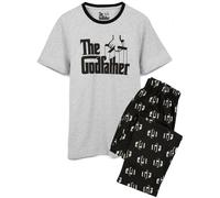 The Godfather Men's Short Sleeve Long Leg Pyjama Set | Black/Grey in Black | Size: XL The Godfather Black XL