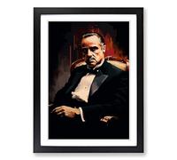 The Godfather Tachisme Framed Print | A2 Black Framed Wall Art | Ready to Hang | Modern Nature Picture | Living Room Bedroom Lounge Office