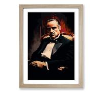 The Godfather Tachisme Framed Print | A2 Oak Framed Wall Art | Ready to Hang | Modern Nature Picture | Living Room Bedroom Lounge Office