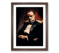 The Godfather Tachisme Framed Print | A2 Walnut Framed Wall Art | Ready to Hang | Modern Nature Picture | Living Room Bedroom Lounge Office