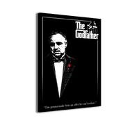 The Godfather Wall Art Red Rose Classic Gangster Movie Poster Motivational Quote Canvas Paintings Picture For Living Room Kitchen Bedroom Home Decor (Framed,Ready to hang, 24"x36"(60x90cm))