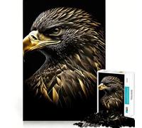 The Gold Black Eagle 1000 Piece Jigsaw Puzzles for Adults Jigsaw Memory Lift Slow Enjoy Image Assembly Creative Gift (38x26cm)