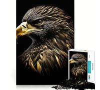 The Gold Black Eagle 1000 Piece Jigsaw Puzzles for Adults Jigsaw Memory Lift Slow Enjoy Image Assembly Creative Gift (38x52cm)