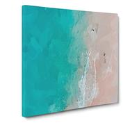 The Gold Coast Beach in Australia in Abstract Modern Canvas Wall Art Print Ready to Hang, Framed Picture for Living Room Bedroom Home Office Décor, 14x14 Inch (35x35 cm)