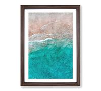 The Gold Coast Beach in Australia Painting Framed Print | A2 Walnut Framed Wall Art | Ready to Hang | Modern Beach Picture | Living Room Bedroom Lounge Office