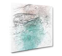 The Gold Coast Beach in Australia Sketch Canvas Print | Gallery Wrapped 30mm Frame Wall Art | 14x14 inches | Ready to Hang | Modern Seascape Picture | Living Room Bedroom Lounge Office