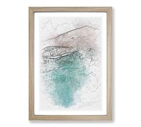 The Gold Coast Beach in Australia Sketch Framed Print | A2 Oak Framed Wall Art | Ready to Hang | Modern Beach Picture | Living Room Bedroom Lounge Office