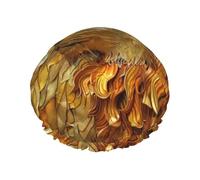 The golden African lion Reusable shower cap - double-layer waterproof, elastic, environmentally friendly daily use shower cap
