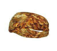 The Golden African Lion Sweat Band Headband for Men Women - Athletic Stretchable Breathable for Running Gym Tennis Yoga & All Sports
