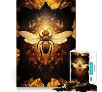 The Golden Bee Jigsaw Puzzle 1000 Piece for Adults Strong Logic Toy Anxiety Relief Clear Edge Festival Gift (38x52cm)