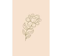 The Golden Bloom: Minimalist Single-Line Floral Art Notebook - 6x9 Inch with 120 Pages