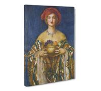 The Golden Bowl By Frank Cowper Cadogan Canvas Print | Gallery Wrapped 30mm Frame Wall Art | 24x16 inches | Ready to Hang | Classic Still Life Picture | Living Room Bedroom Lounge Office