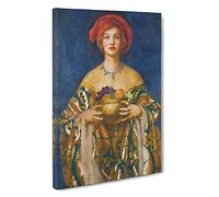 The Golden Bowl By Frank Cowper Cadogan Canvas Print | Gallery Wrapped 30mm Frame Wall Art | 30x20 inches | Ready to Hang | Classic Still Life Picture | Living Room Bedroom Lounge Office