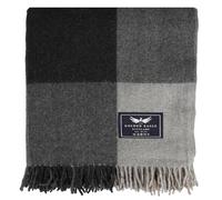 The Golden Eagle Scottish Tweed Wool Large Blanket Tartan Rug with Check Pattern for Warm Winter (Herringbone Tweed Check Grey/Charcoal)