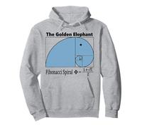 The Golden Elephant Fibonacci Spiral MATH Pullover Hoodie
