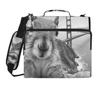 The Golden Gate Bridge 1.5-Inch 3-Ringing Zipper Binder Organizer with Strap Easy to Carry Portfolios Portfolio Organizer for Middle School Gestor de carpetas de Office
