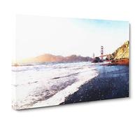 The Golden Gate Bridge in San Francisco Canvas Print | Gallery Wrapped 30mm Frame Wall Art | 30x20 inches | Ready to Hang | Modern Cityscape Picture | Living Room Bedroom Lounge Office