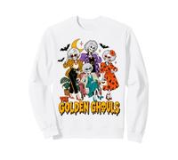 The Golden Ghouls Funny Halloween Lover Skeleton Ladies Sweatshirt