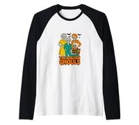 The Golden Ghouls Funny Halloween Party Spooky Vibes Raglan Baseball Tee
