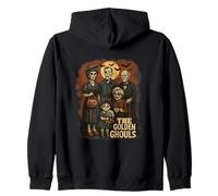 The Golden Ghouls Skeleton Family Art Zip Hoodie