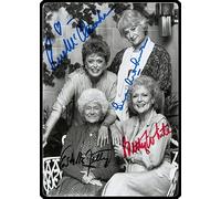 The Golden Girls Autographed Signatured Vintage Metal Sign Retro Tin Sign Art Home Decoration for Living Room Shop Wall Decor 8x6inch